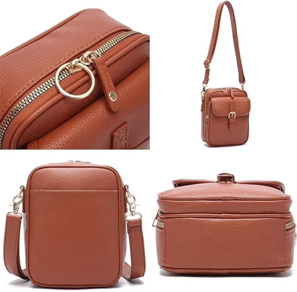Zealburst 5 Purse, Zealburst Crossbody Leather Bag, Forcipower Large Capacity Anti-Theft Vintage Bag with Built in Wallet