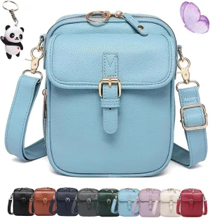 Zealburst 5 Purse, Zealburst Crossbody Leather Bag, Forcipower Large Capacity Anti-Theft Vintage Bag with Built in Wallet