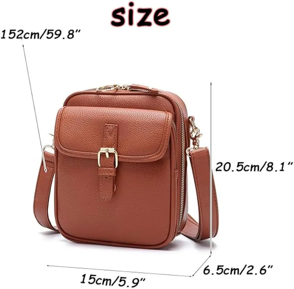 Zealburst 5 Purse, Zealburst Crossbody Leather Bag, Forcipower Large Capacity Anti-Theft Vintage Bag with Built in Wallet