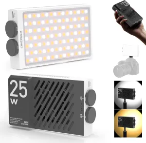 ZHIYUN CINEPEER CM25 25W LED Video Light [Official], Pocket-Sized Mini Portable Gifts for Photographyers Light on Camera, Dimmable 2700K-6200K•CRI≥96•TLCI≥97,Built-in 2*2000mAh Rechargeable Batteries