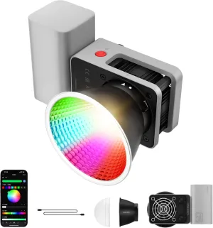 ZHIYUN CINEPEER CX50 [Official] 50W RGB Video Light, Full Color 2700K-6500K Portable Camera Light, TLCI/CRI96 , APP Control with Grip Battery, 18 Creative Effects for Video Recording/Portrait Shooting