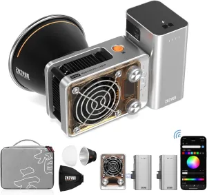 ZHIYUN Molus X60 RGB Pro [Official] 60W RGB Video Light with Grip Battery*2, Portable COB Photography Lighting on Camera, APP Control•CRI 95•TLCI 98•15 Scenes for Shooting/Portrait/Filming, USB-C