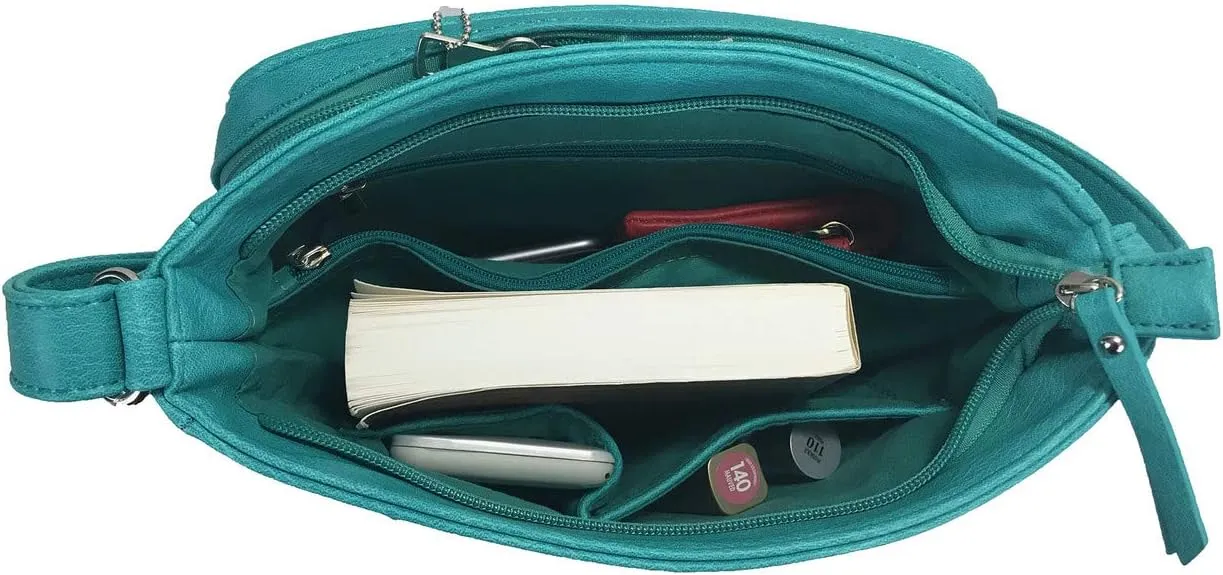 Zzfab Triple Zipper Locking Concealed Carry Crossbody Bag - CCW Concealed Carry Purse