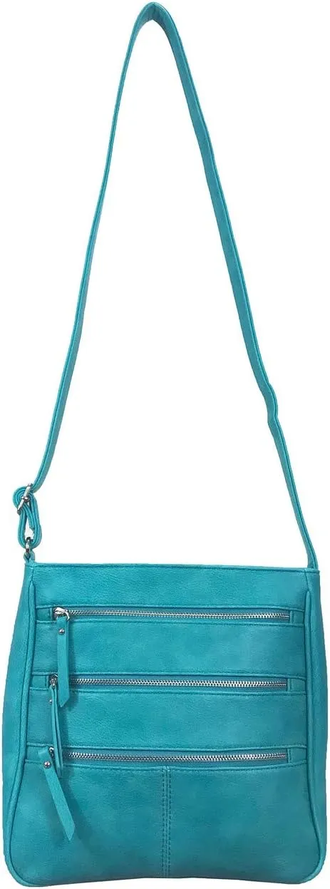 Zzfab Triple Zipper Locking Concealed Carry Crossbody Bag - CCW Concealed Carry Purse