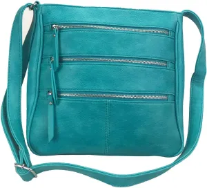 Zzfab Triple Zipper Locking Concealed Carry Crossbody Bag - CCW Concealed Carry Purse